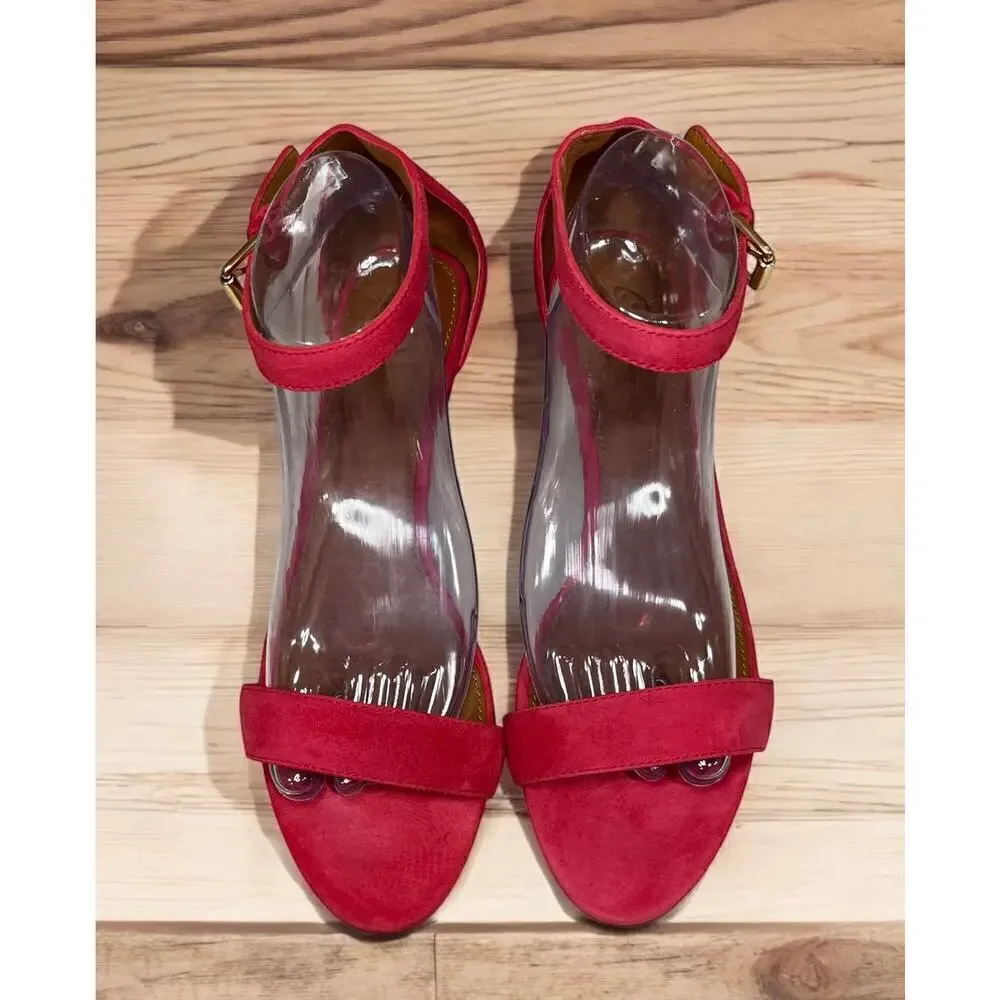 Tory Burch Savannah Suede Wedge Sandal Size 10M